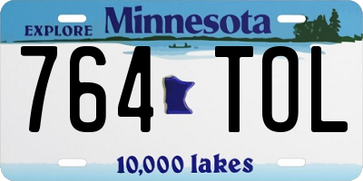 MN license plate 764TOL