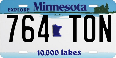 MN license plate 764TON