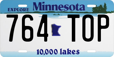 MN license plate 764TOP