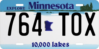 MN license plate 764TOX