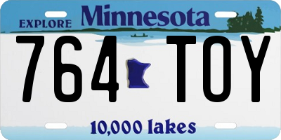 MN license plate 764TOY