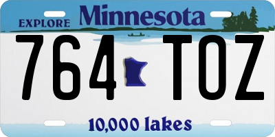 MN license plate 764TOZ