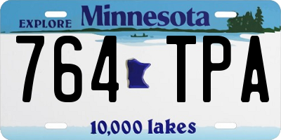 MN license plate 764TPA