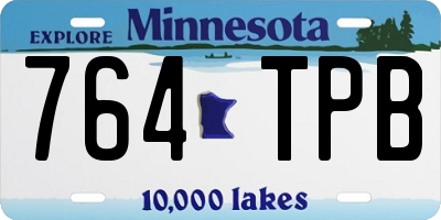 MN license plate 764TPB