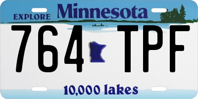 MN license plate 764TPF
