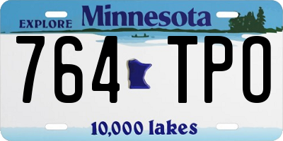 MN license plate 764TPO