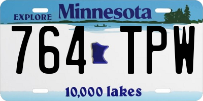 MN license plate 764TPW