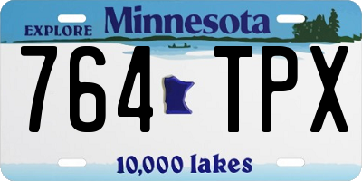 MN license plate 764TPX