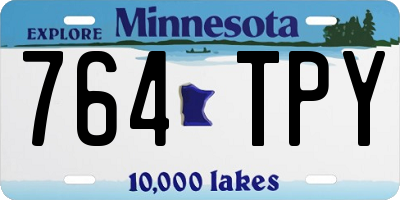 MN license plate 764TPY