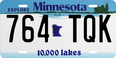 MN license plate 764TQK