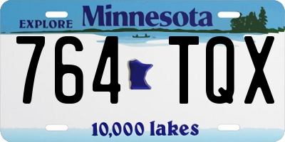 MN license plate 764TQX