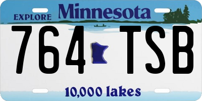 MN license plate 764TSB