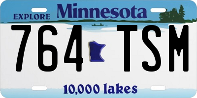 MN license plate 764TSM