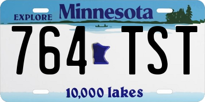 MN license plate 764TST