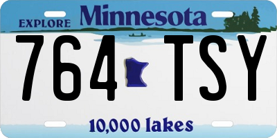 MN license plate 764TSY
