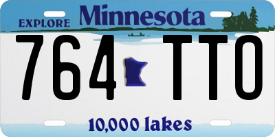MN license plate 764TTO