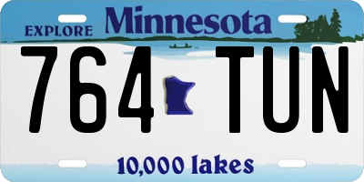 MN license plate 764TUN