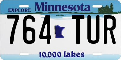 MN license plate 764TUR