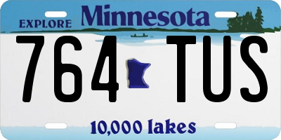 MN license plate 764TUS
