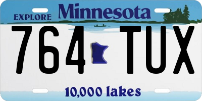 MN license plate 764TUX