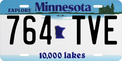 MN license plate 764TVE