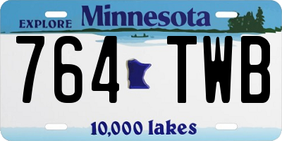 MN license plate 764TWB