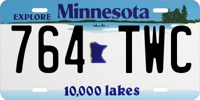 MN license plate 764TWC