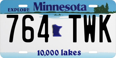 MN license plate 764TWK