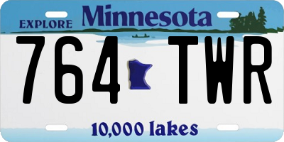 MN license plate 764TWR