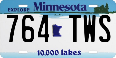 MN license plate 764TWS