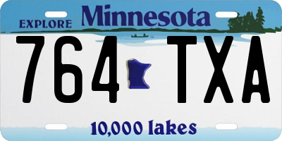 MN license plate 764TXA