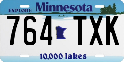MN license plate 764TXK