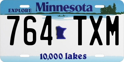 MN license plate 764TXM