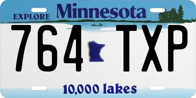 MN license plate 764TXP
