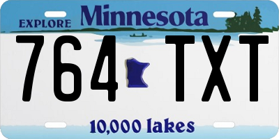 MN license plate 764TXT