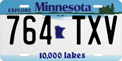 MN license plate 764TXV
