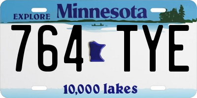 MN license plate 764TYE