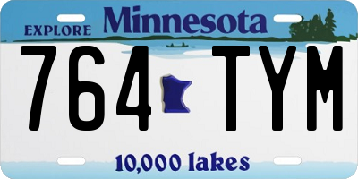 MN license plate 764TYM