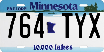 MN license plate 764TYX