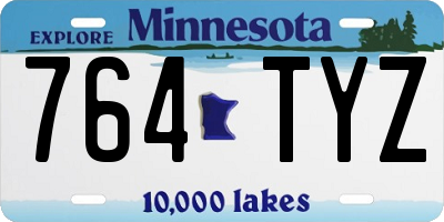 MN license plate 764TYZ
