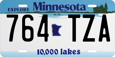 MN license plate 764TZA
