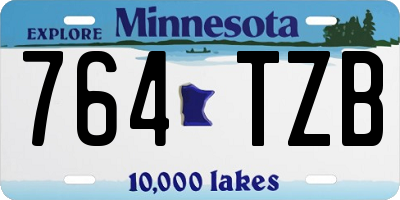 MN license plate 764TZB