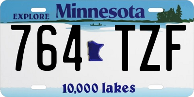 MN license plate 764TZF