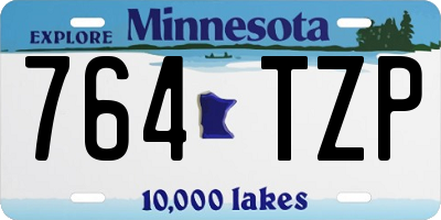 MN license plate 764TZP