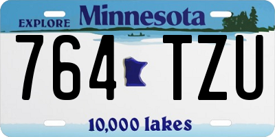 MN license plate 764TZU