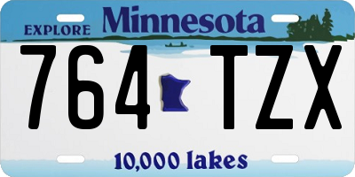 MN license plate 764TZX