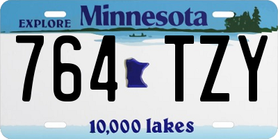 MN license plate 764TZY
