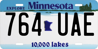 MN license plate 764UAE