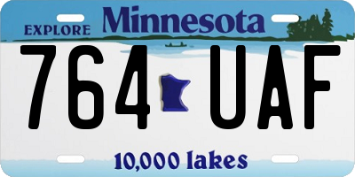 MN license plate 764UAF