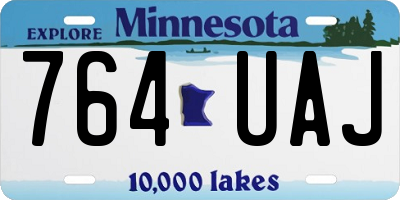 MN license plate 764UAJ